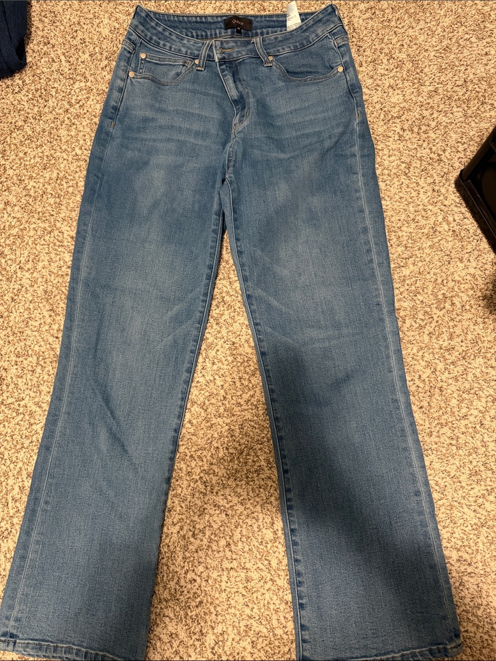 Quince Stretch high-rise kick flare jeans